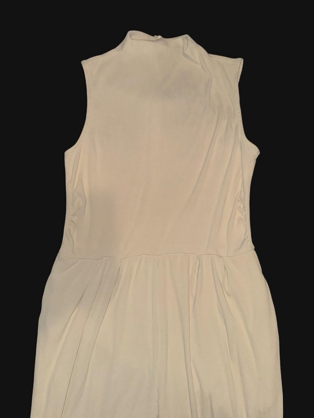 Sleeveless Mock Neck Ivory Jumpsuit